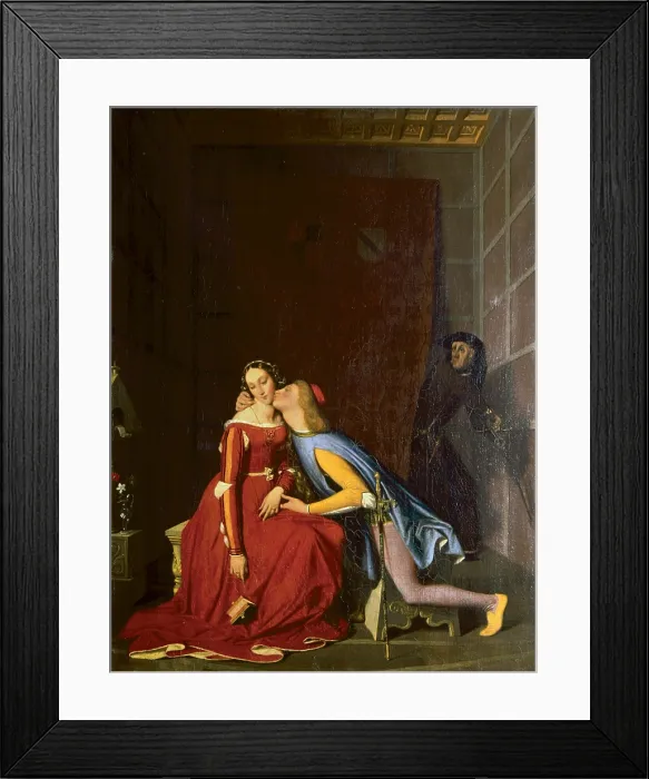 Framed Print : Paolo and Francesca (Paolo et Francesca), by Jean Auguste Dominique Ingres, 1819, 19th Century, oil on canvas, 50 x 41 cm - France, Angers, Museum of Fine Arts Framed Print : Paolo and Francesca (Paolo et Francesca), by Jean Auguste Dominique Ingres, 1819, 19th Century, oil on canvas, 50 x 41 cm - France, Angers, Museum of Fine Arts