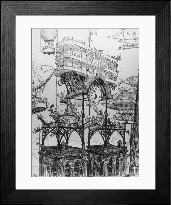 Framed Print : Station centrale des aeronefs Notre-Dame (Central aircraft station at Notre Dame)