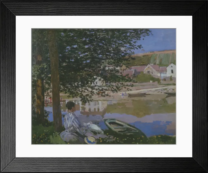 Framed Print : At the edge of water, Bennecourt (Au bord de l'eau, Bennecourt), by Claude Monet, 1868, 19th Century, oil on canvas, 81, 5 x 100, 7 cm - USA, Chicago