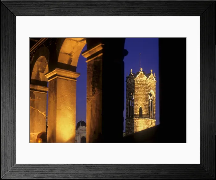 Framed Print : SPAIN. Barcelona. Gothic Quarter. View of the bell tower of Santa gata's chapel from 'Salo del Tinell' building, in Plaa del Rei (King's square). Gothic art Framed Print : SPAIN. Barcelona. Gothic Quarter. View of the bell tower of Santa gata's chapel from 'Salo del Tinell' building, in Plaa del Rei (King's square). Gothic art