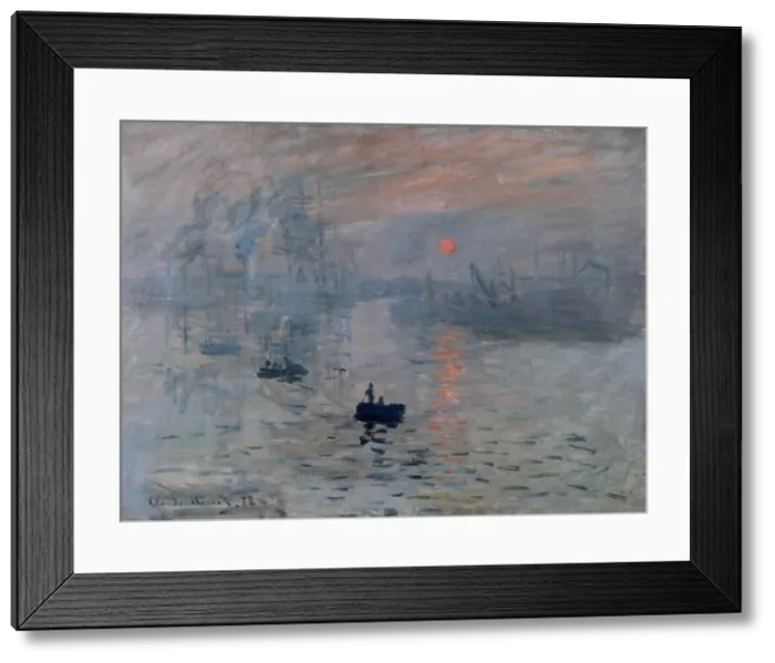 Framed Print : Impression, rising sun (Impression, soleil levant), by Claude Monet, 1872, 19th Century, oil on canvas, 48 x 63 cm - France, Paris, Marmottan Monet Museum. Whole artwork view Framed Print : Impression, rising sun (Impression, soleil levant), by Claude Monet, 1872, 19th Century, oil on canvas, 48 x 63 cm - France, Paris, Marmottan Monet Museum. Whole artwork view