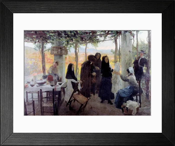 Framed Print : GUINEA Y UGALDE, Anselmo (1854-1906). Christian. 1897. Baptistm scene. Romanticism. Oil on canvas. SPAIN. Bilbao. Bilbao Fine Arts Museum. - P