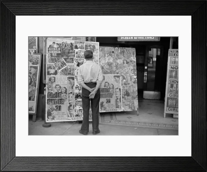Framed Print : Movie theater showing the 1940 film, Girls Under 21, about six street-wise girls with criminal ambitions. South State Street, Chicago Framed Print : Movie theater showing the 1940 film, Girls Under 21, about six street-wise girls with criminal ambitions. South State Street, Chicago