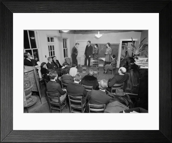 Framed Print : Residents at Westmoreland Homesteads in a dramatice group. Feb. 1936. New Deal planned communities encouraged residents to engage in group activities. (BSLOC_2013_8_275)