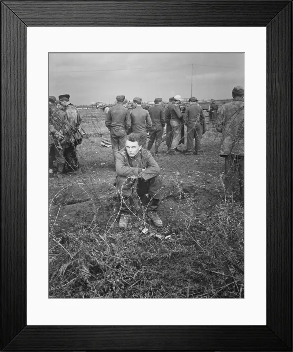 Framed Print : German prisoners on the Anzio Beachhead, south of Rome, Italy, in February 1944. World War 2. (BSLOC_2014_10_29)