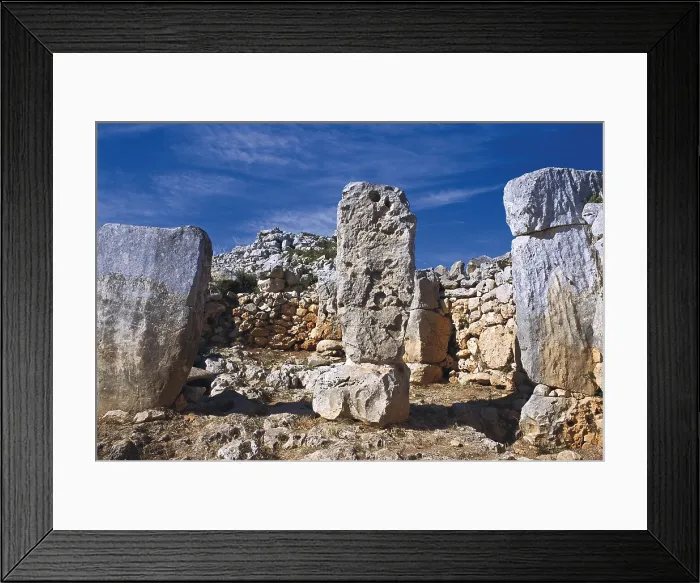 Framed Print : SPAIN. BALEARES. MENORCA. Alaior. Town talaiotic III (800-450 BC.). Bronze Age. Talaiotic Culture. Architecture. - Rafa Perez / Iberfoto / Everett Collection (437795)**US SALES ONLY**