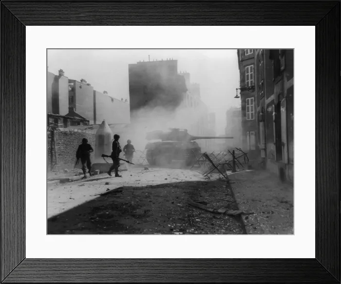 Framed Print : U.S. M18 Hellcat tank fires its 90mm gun point-blank at a German pillbox in Brest, France. Brittany, Sept. 1944. World War 2. (BSLOC_2014_10_81) Framed Print : U.S. M18 Hellcat tank fires its 90mm gun point-blank at a German pillbox in Brest, France. Brittany, Sept. 1944. World War 2. (BSLOC_2014_10_81)