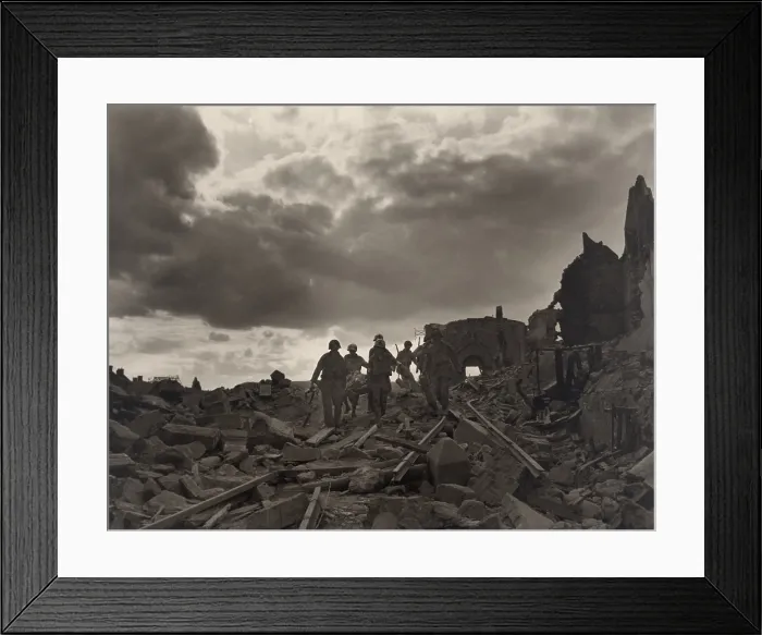 Framed Print : Stretcher bearers, St. Malo, France. After 10 days of battle, the old fortress city was captured from Germans by U.S. 83rd Infantry Division on August 17, 1944 Framed Print : Stretcher bearers, St. Malo, France. After 10 days of battle, the old fortress city was captured from Germans by U.S. 83rd Infantry Division on August 17, 1944