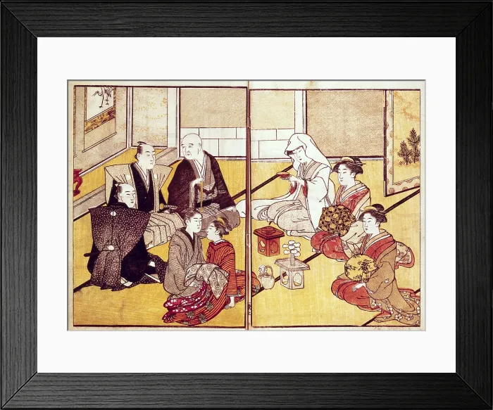 Framed Print : SHOUWSKO, Katasongawa (18th century). Wedding of a young woman. 1790. Japanese art. Edo period. Painting. FRANCE. Paris. National Library