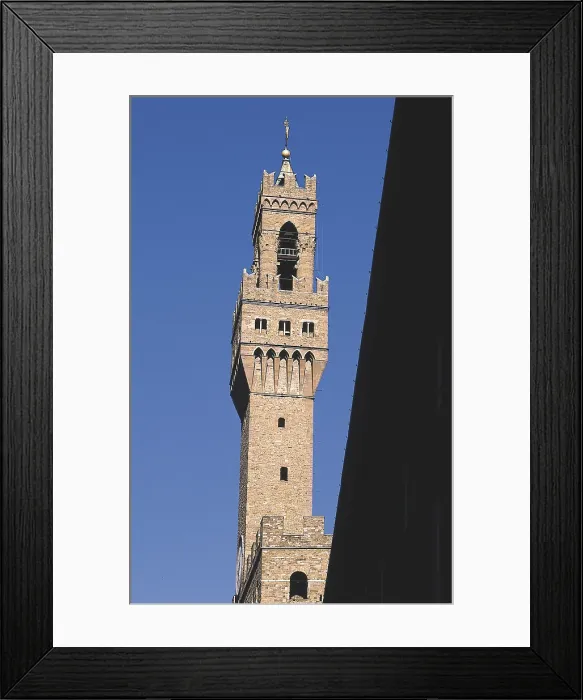 Framed Print : ARNOLFO DI CAMBIO (ca. 1245-1310). Palazzo Vecchio or Palazzo della Signoria. 1299-1308. ITALY. TUSCANY. Florence. Palazzo Vecchio (Old Palace). Torre Arnolfo. Renaissance art