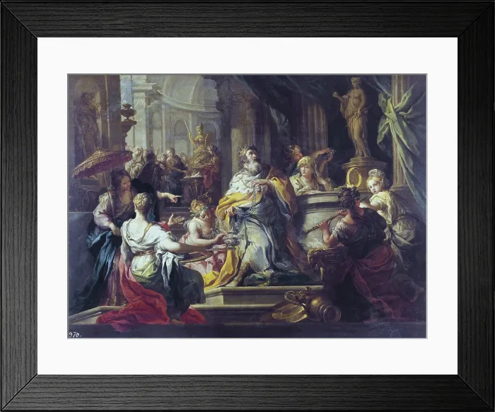 Framed Print : CONCA, Sebastiano (1680-1764). The Idolisation of Solomon. 1737. Flemish art. Oil on canvas. SPAIN. Madrid. Prado Museum
