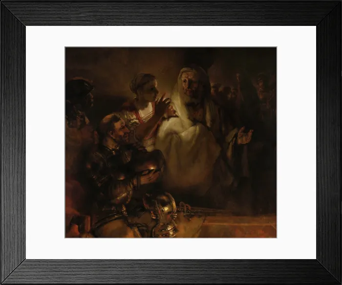 Framed Print : The Denial of St. Peter, by Rembrandt van Rijn, 1660, Dutch painting, oil on canvas Framed Print : The Denial of St. Peter, by Rembrandt van Rijn, 1660, Dutch painting, oil on canvas