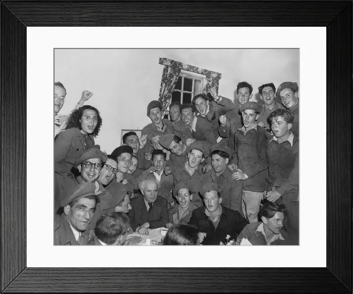 Framed Print : David Ben-Gurion, at a Jerusalem camp of soldiers of the Haganah, the Jewish fighting force