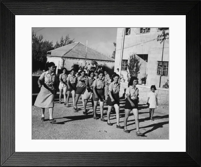 Framed Print : Jewish girls receive military training from the militant Jewish group, Irgun, June 27, 1948