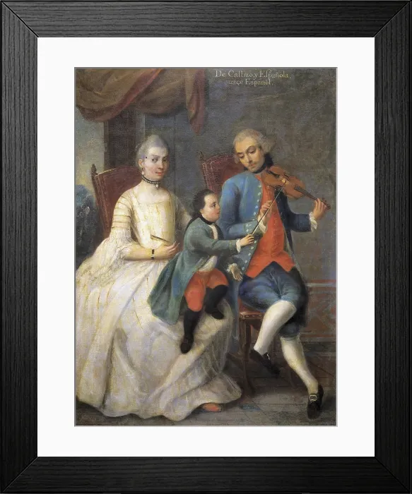Framed Print : ISLAS, Andres de (18th c.). From Castizo and Spanish: Spanish. 1774. Casta paintings. Mexican school. Colonial baroque. Oil on canvas. SPAIN. Madrid. America's Museum