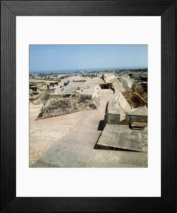 Framed Print : COLOMBIA. BOLiVAR. Cartagena. View of San Felipe fortress walls, from the colonial period. Colonial baroque. Architecture