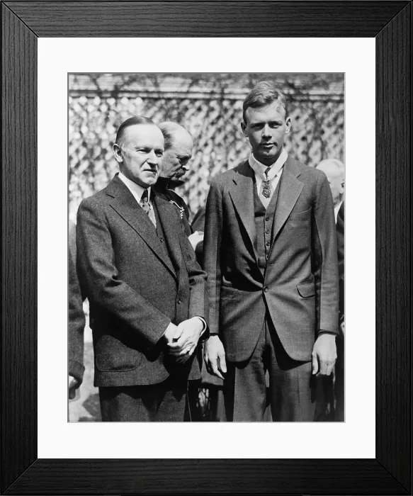Framed Print : President Calvin Coolidge with Medal of Honor recipient, Charles Lindbergh Framed Print : President Calvin Coolidge with Medal of Honor recipient, Charles Lindbergh