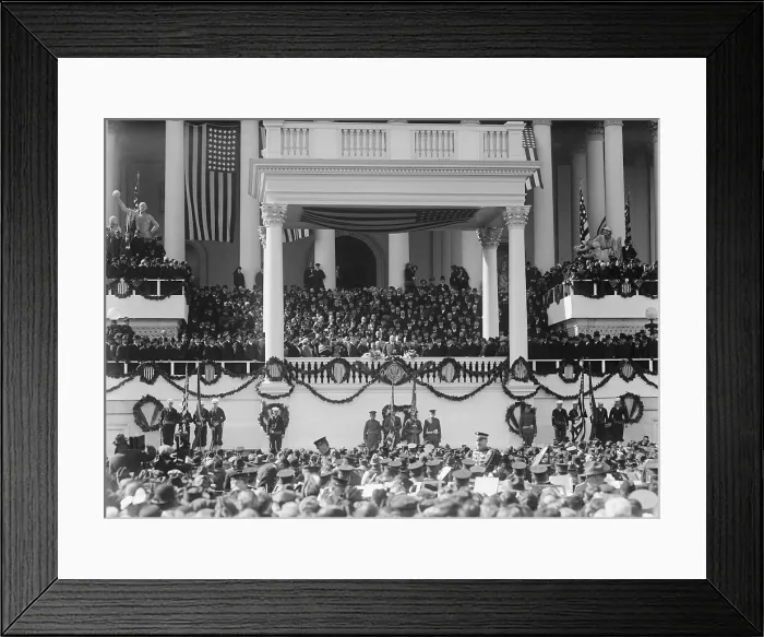 Framed Print : President Warren Harding delivering his inaugural address on March 4, 1921. East Portico of U.S. Capitol, Washington, D.C. (BSLOC_2015_15_15)