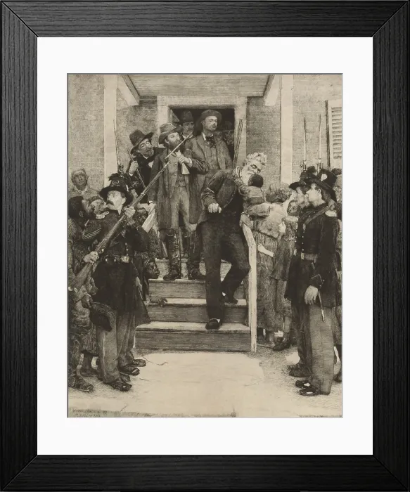 Framed Print : THE LAST MOMENTS OF JOHN BROWN, etching based on the 1884 painting by Thomas Hovenden Framed Print : THE LAST MOMENTS OF JOHN BROWN, etching based on the 1884 painting by Thomas Hovenden