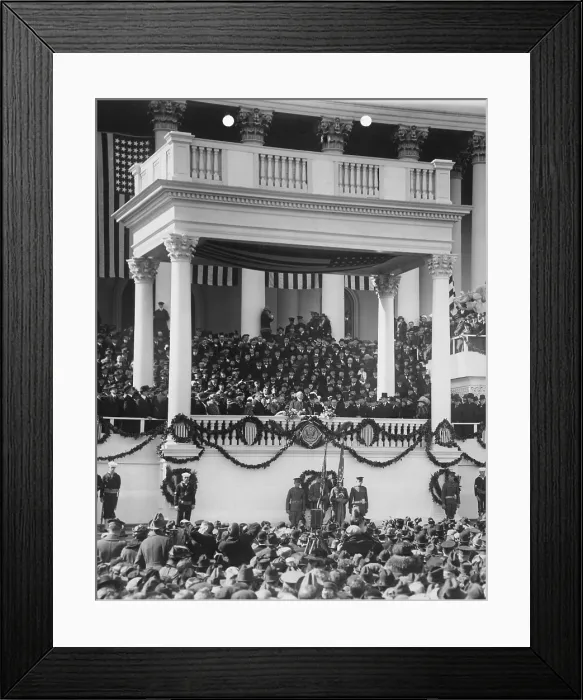 Framed Print : President Warren Harding delivering his inaugural address on March 4, 1921. East Portico of U.S. Capitol, Washington, D.C. (BSLOC_2015_15_14)