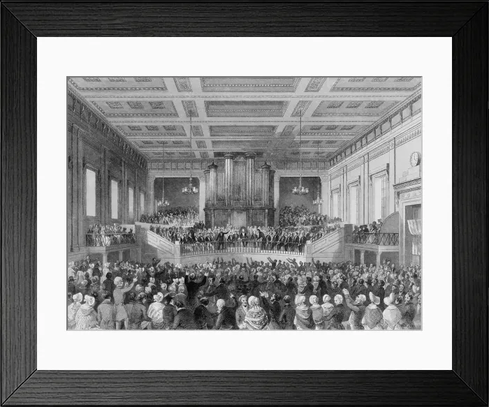 Framed Print : Exeter Hall filled with a large crowd for the Anti-slavery Society meeting, London, England in 1841 Framed Print : Exeter Hall filled with a large crowd for the Anti-slavery Society meeting, London, England in 1841
