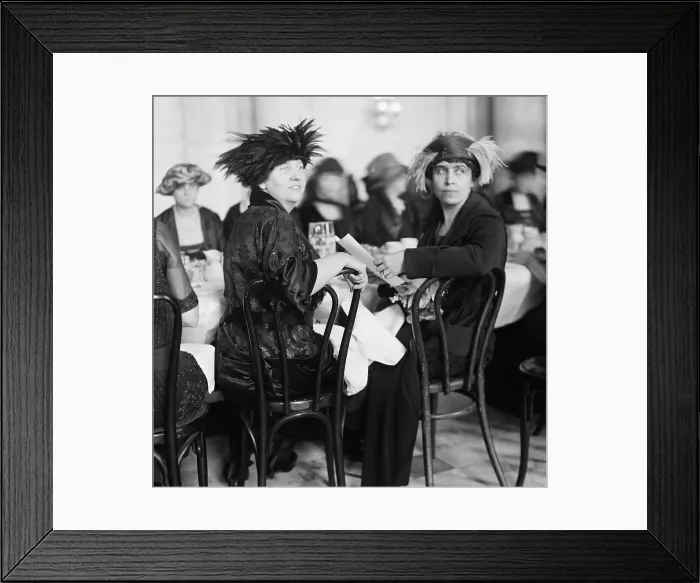 Framed Print : Lois Kimsey Marshall with Grace Coolidge at a Washington D.C. ladies luncheon. Ca. 1921-23. Mrs