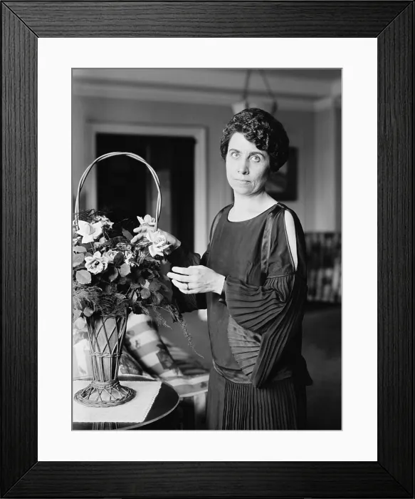 Framed Print : First Lady Grace Coolidge four days after the death of President Warren Harding. August 6, 1923. Photo was probably taken in the Coolidge's suite at the Willard Hotel
