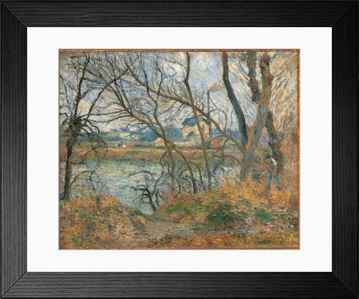 Framed Print : The Banks of the Oise near Pontoise, by Camille Pissarro, 1878, 19th Century, canvas, cm 54, 5 x 65, 5 - France, Ile de France, Paris, Muse dOrsay, RF1937-57. All