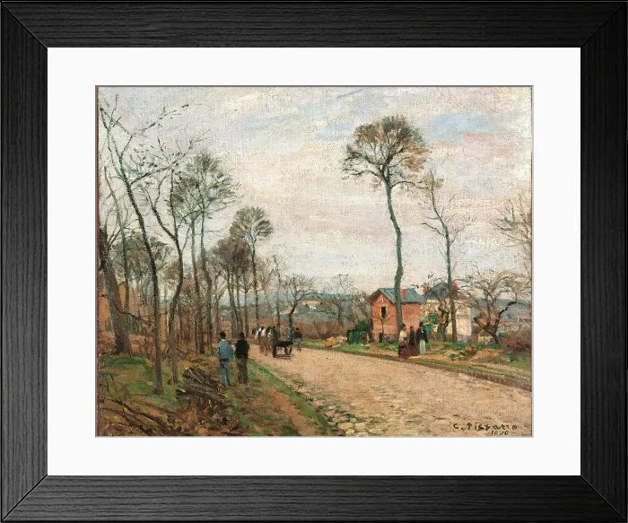 Framed Print : The Road to Louveciennes, by Camille Pissarro, 1870, 19th Century, oil on canvas, cm 46, 5 x 55 - France, Ile de France, Paris, Muse dOrsay, RF1937-50. All