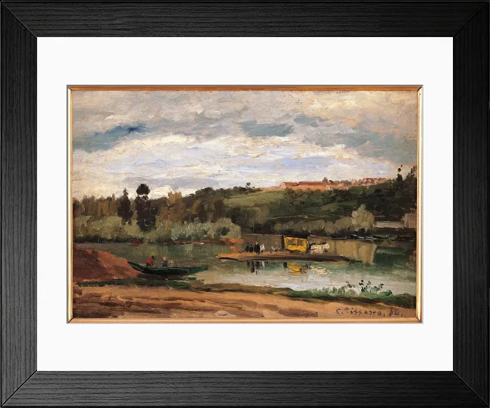 Framed Print : Ferry at Varenne Saint Hilaire, by Camille Pissarro, 1864, 19th Century, canvas, cm 27 x 41 - France, Ile de France, Paris, Muse dOrsay, RF1951-38. All Framed Print : Ferry at Varenne Saint Hilaire, by Camille Pissarro, 1864, 19th Century, canvas, cm 27 x 41 - France, Ile de France, Paris, Muse dOrsay, RF1951-38. All