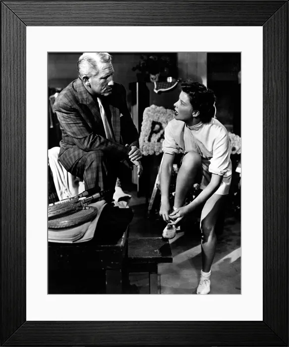 Framed Print : PAT AND MIKE, Spencer Tracy, Katharine Hepburn, 1952