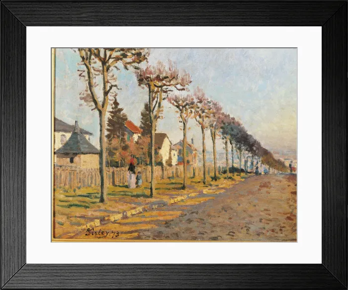 Framed Print : Le Chemin de la Machine, by Alfred Sisley, 1873, 19th Century, oil on canvas, cm 54, 5 x 73 - France, Ile de France, Paris, Muse dOrsay, RF2079. Detail