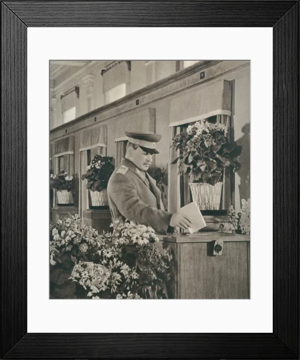 Framed Print : Joseph Stalin casts his ballot in the elections to the Supreme Soviet of the USSR. Candidates were N.A. Bulganin, and S.I. Vavilov. March 12, 1950. - (BSLOC_2014_15_258)