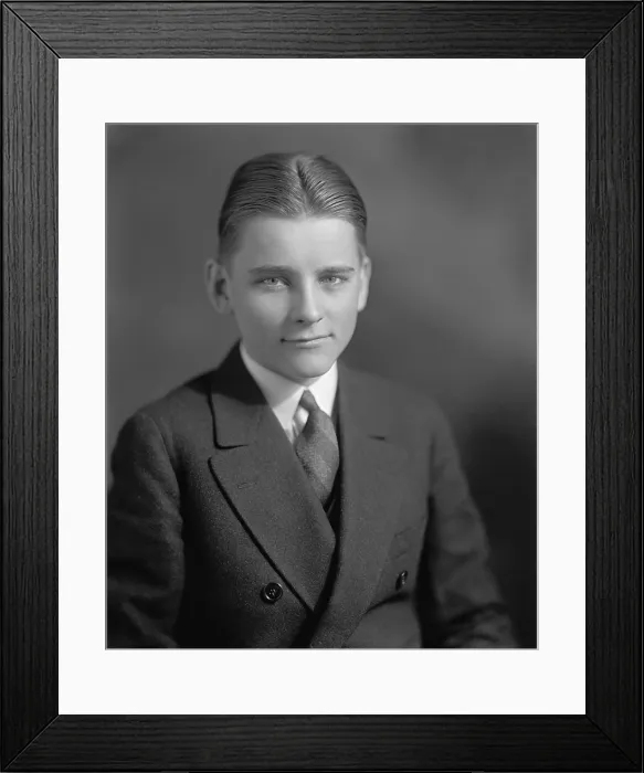 Framed Print : Calvin Coolidge Jr. younger son of President Calvin Coolidge, ca. 1923-24. Calvin Jr. died on July 7, 1924 at age 16 from blood poisoning brought on by an infected blister Framed Print : Calvin Coolidge Jr. younger son of President Calvin Coolidge, ca. 1923-24. Calvin Jr. died on July 7, 1924 at age 16 from blood poisoning brought on by an infected blister