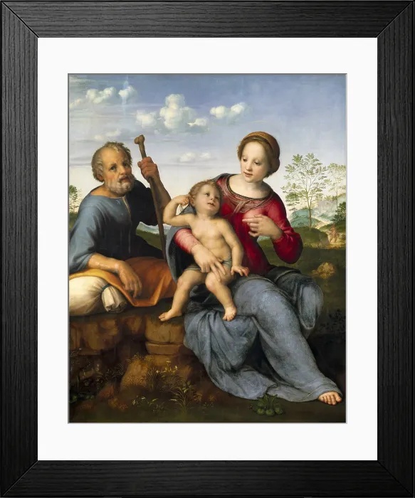 Framed Print : Franciabigio, Francesco Di Cristofano, called (1482-1525). Holy Family (Sacra Famiglia). ca. 1502. Renaissance art. Cinquecento. Oil on canvas. AUSTRIA. Vienna