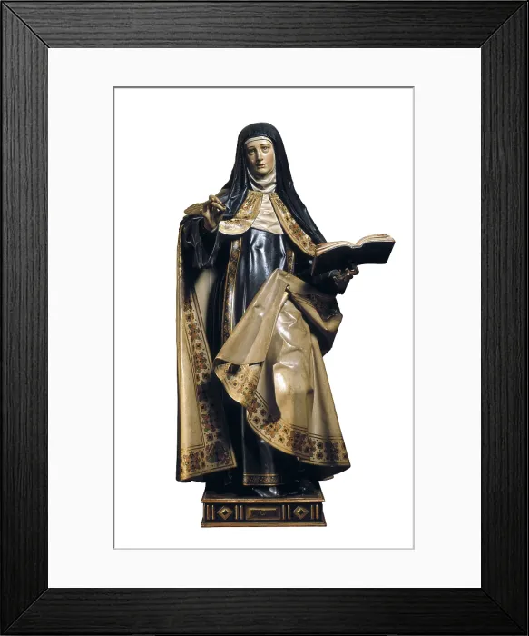 Framed Print : FERNANDEZ, Gregorio (1576-1636). Saint Teresa of Avila. 1625. Polychromatic carving. Baroque art. Sculpture on wood. SPAIN. Valladolid. National Museum of Sculpture. - P Framed Print : FERNANDEZ, Gregorio (1576-1636). Saint Teresa of Avila. 1625. Polychromatic carving. Baroque art. Sculpture on wood. SPAIN. Valladolid. National Museum of Sculpture. - P