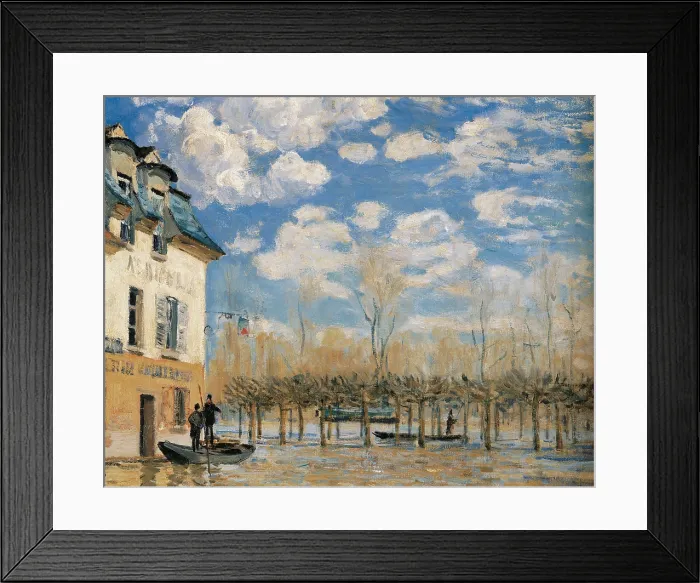Framed Print : Pedestrian Bridge in Argenteuil, by Alfred Sisley, 1876, 19th Century, oil on canvas, cm 50, 5 x 61 - France, Ile de France, Paris, Muse dOrsay. Detail