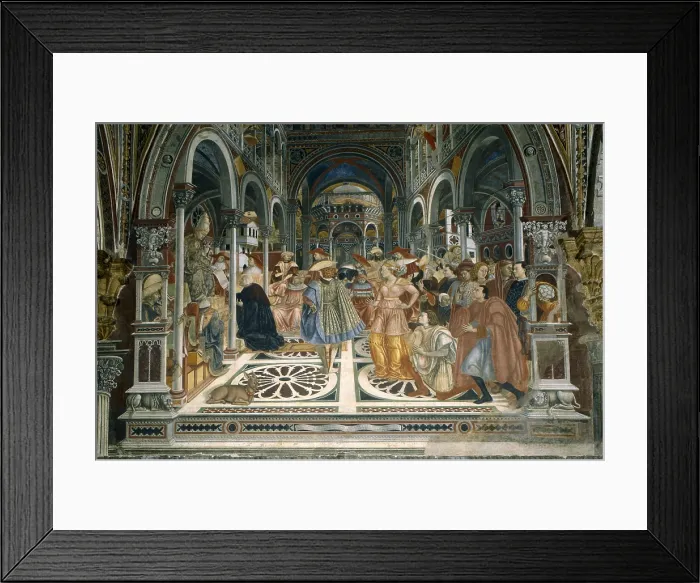 Framed Print : DOMENICO DI BARTOLO (1400-1447). Pope Celestine III Grants Autonomy to the Hospital of Siena in 1192. 1441-1444. ITALY. Siena Framed Print : DOMENICO DI BARTOLO (1400-1447). Pope Celestine III Grants Autonomy to the Hospital of Siena in 1192. 1441-1444. ITALY. Siena