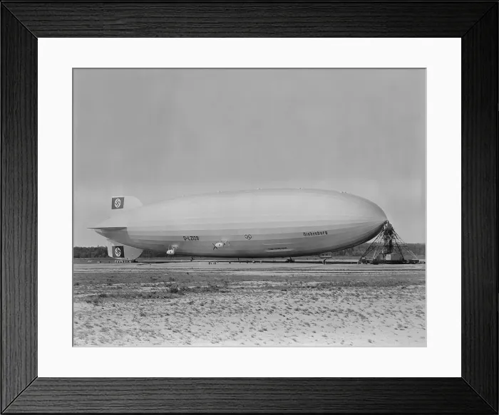 Framed Print : German airship HINDENBURG moored at Lakehurst New Jersey. Ca. 1933-1937