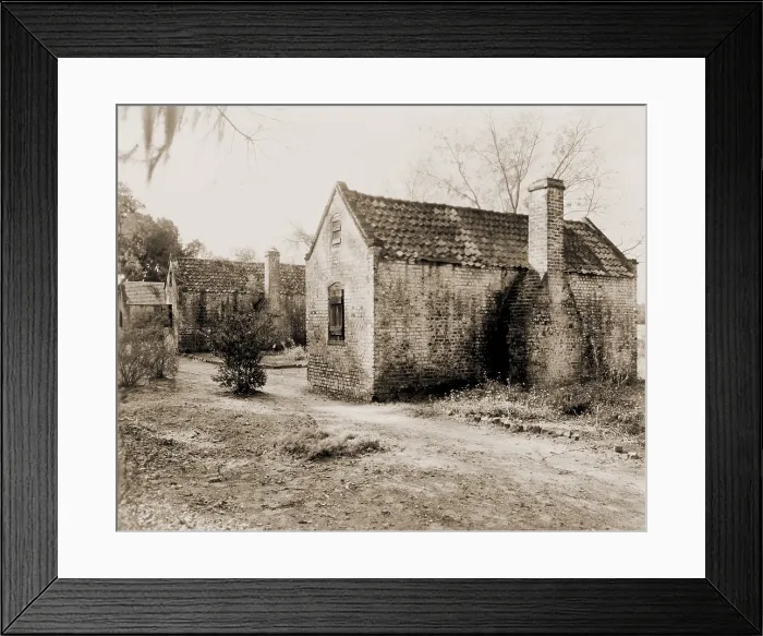 Framed Print : Slave cabins, built before the Civil War, on Boone Hall Plantation, in South Carolina low country. 1937 photo by Frances Benjamin Johnston Framed Print : Slave cabins, built before the Civil War, on Boone Hall Plantation, in South Carolina low country. 1937 photo by Frances Benjamin Johnston