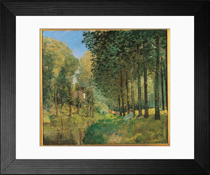 Framed Print : Resting On The Shore Of The Brook, by Alfred Sisley, 1872, 19th Century, oil on canvas, cm 73, 5 x 80, 5 - France, Ile de France, Paris, Muse dOrsay, RF1693. All