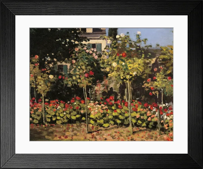 Framed Print : Garden at Sainte Adresse, by Claude Monet, 1866, 19th Century, oil on canvas, cm 65 x 54 - France, Ile de France, Paris, Muse dOrsay