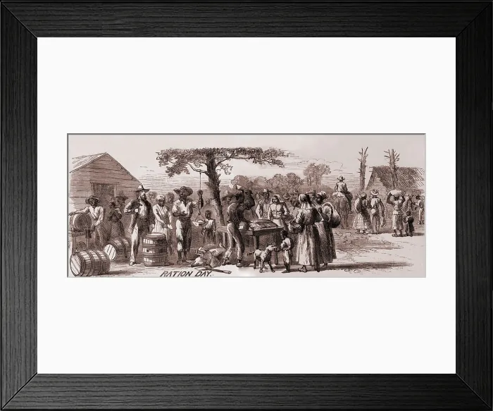 Framed Print : African American freedmen receiving rations as they had as slaves