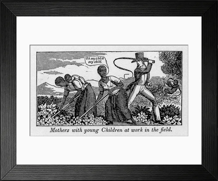 Framed Print : During work slave mothers had to leave their babies on the side of the field where they were exposed to insects, or even larger animals