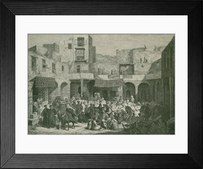 Framed Print : Slave market in Cairo, Egypt 1885. Most 19th century urban Egyptian slaves worked as domestic servants