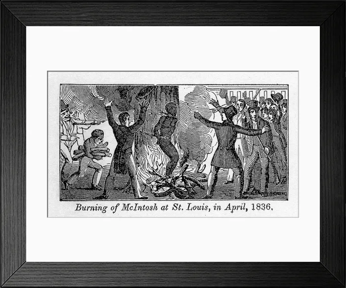 Framed Print : Francis L. McIntosh, a free mulatto boatman, killed St. Louis's deputy sheriff, George Hammond, while resisting arrest Framed Print : Francis L. McIntosh, a free mulatto boatman, killed St. Louis's deputy sheriff, George Hammond, while resisting arrest
