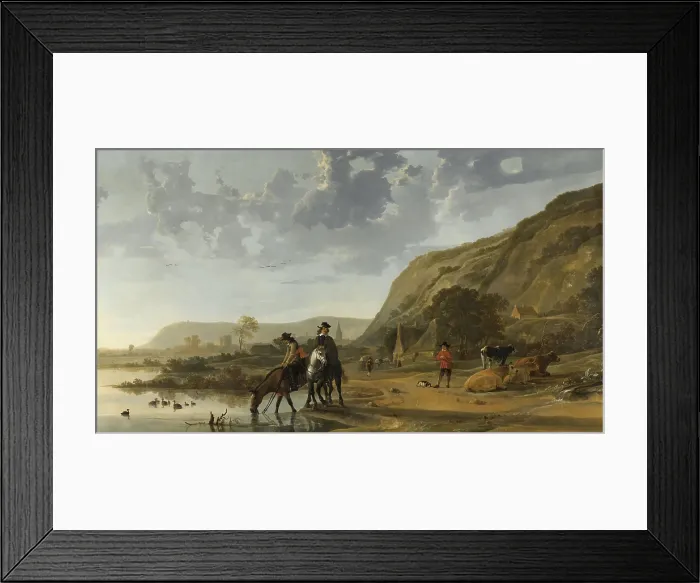 Framed Print : River Landscape with Riders, by Aelbert Cuyp, 1653-57, Dutch painting, oil on canvas Framed Print : River Landscape with Riders, by Aelbert Cuyp, 1653-57, Dutch painting, oil on canvas