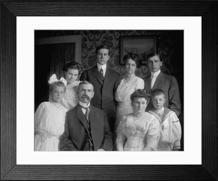 Framed Print : Utah Senator Reed Smoot with his family, ca. 1910. As a Mormon, his membership in the Senate was opposed for from 1904 to 1907