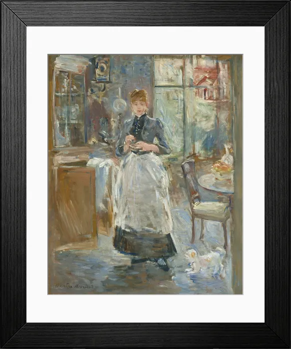 Framed Print : In the Dining Room, by Berthe Morisot, 1886, French impressionist painting, oil on canvas