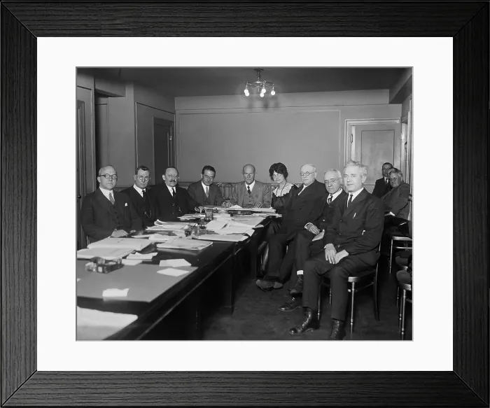 Framed Print : Executive Committee of the Socialist National Party, Dec. 13, 1924. Eugene Debs is at the head of the table. To his left is Bertha Hale White and Rep. Victor Berger of Wisconsin
